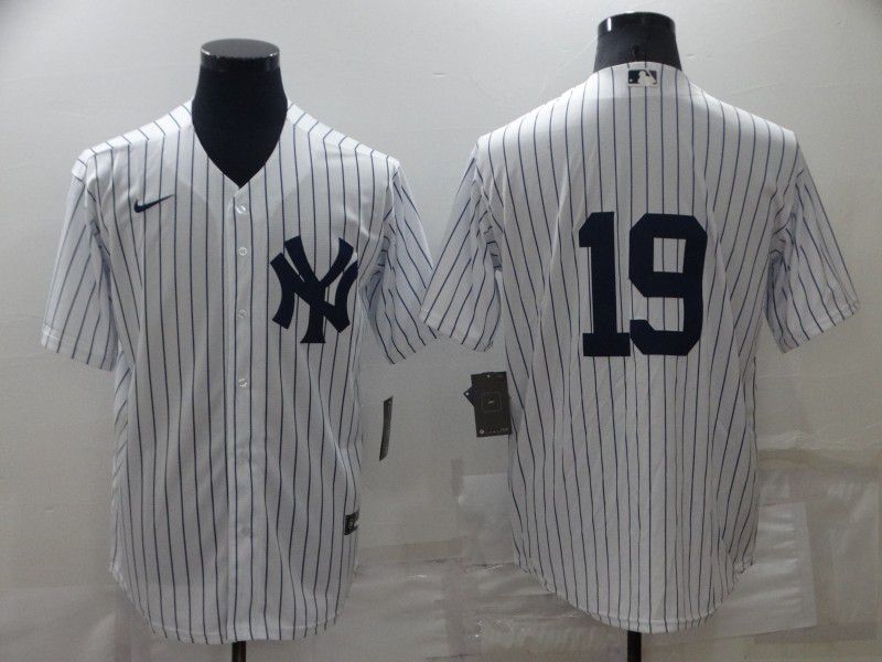 Men New York Yankees #19 No Name White Strip Game 2022 Nike MLB Jersey